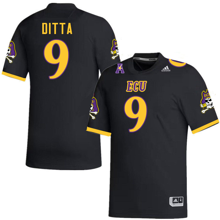 East Carolina Pirates #9 Chaston Ditta College Football Jerseys,Uniforms-Black